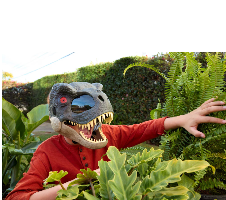 Jurassic World Rebirth T-Rex Rage N Roar Mask with LED Light up Eyes Feature, 3 Level Effects