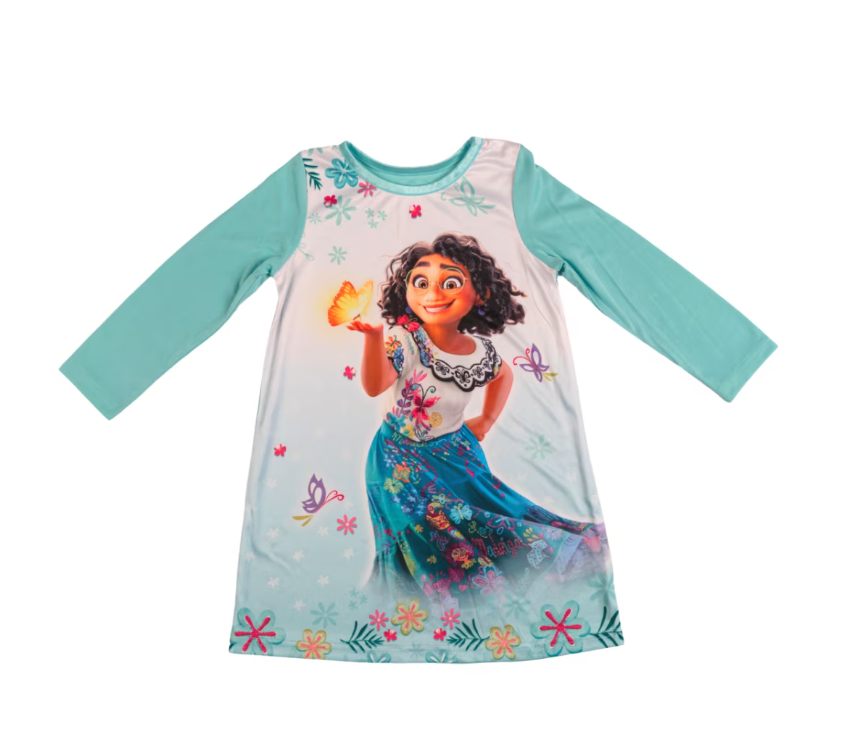 Disney Encanto Mirabel Toddler Girl Nightgown Long Sleeve Kids Pajamas