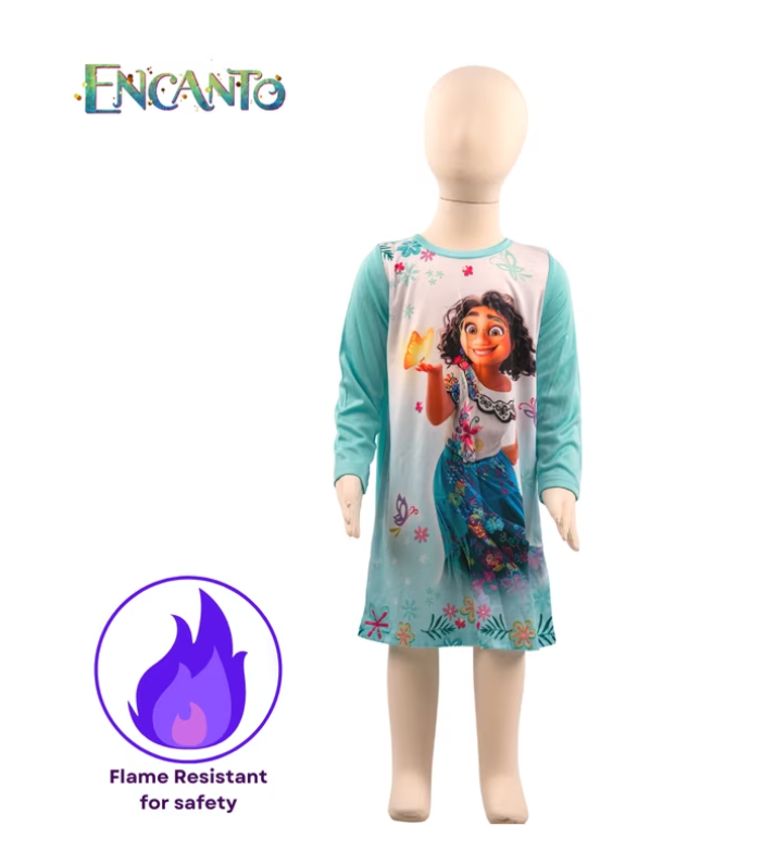 Disney Encanto Mirabel Toddler Girl Nightgown Long Sleeve Kids Pajamas