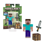 Minecraft Action Figures & Accessories Collection, 3.25-inch Scale & Pixelated Design (Characters May Vary)
