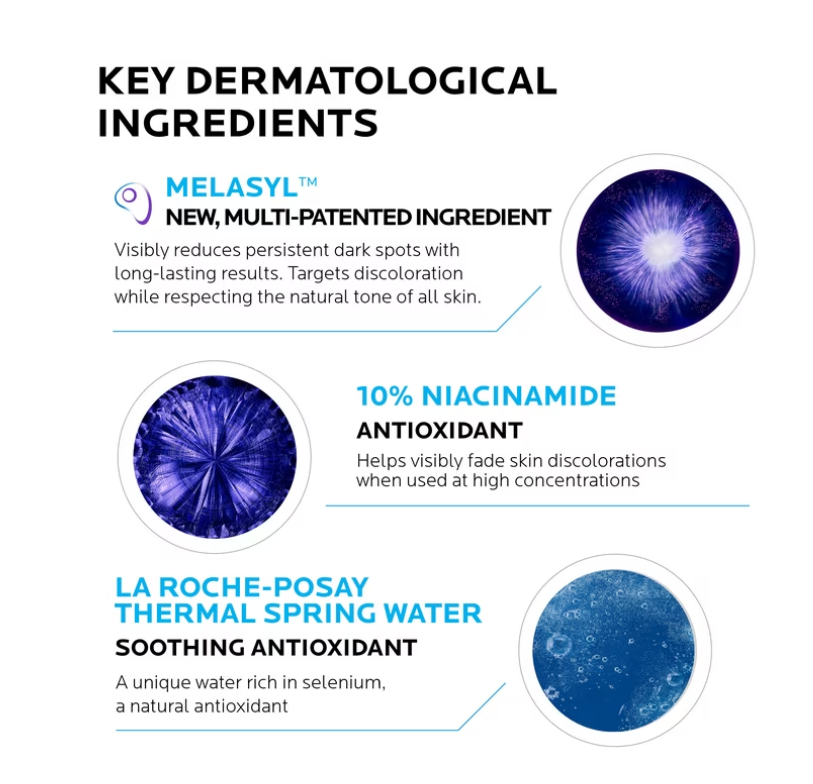 La Roche-Posay Mela B3 Melasyl + Niacinamide Anti Aging and Dark Spot Corrector Serum for Face, 1.0 fl oz