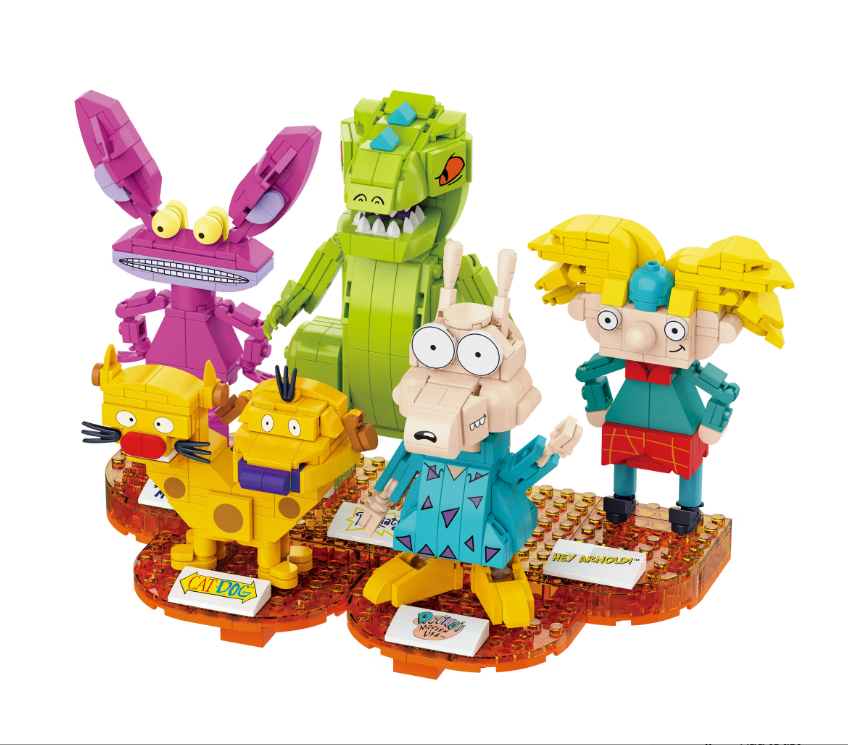 Brickcraft Nick ‘90s Building Kit (833- Plastic Piece Set), Nickelodeon Collectible, Nostalgic Pop Culture Display Item, Toy Gift Idea for Boys and Girls Ages 12 Years Old and up