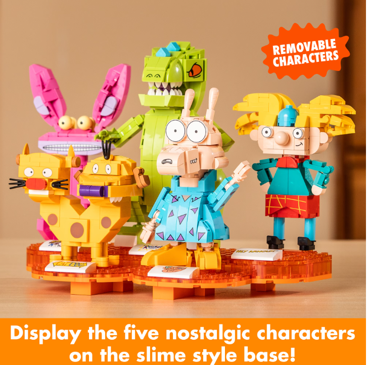 Brickcraft Nick ‘90s Building Kit (833- Plastic Piece Set), Nickelodeon Collectible, Nostalgic Pop Culture Display Item, Toy Gift Idea for Boys and Girls Ages 12 Years Old and up