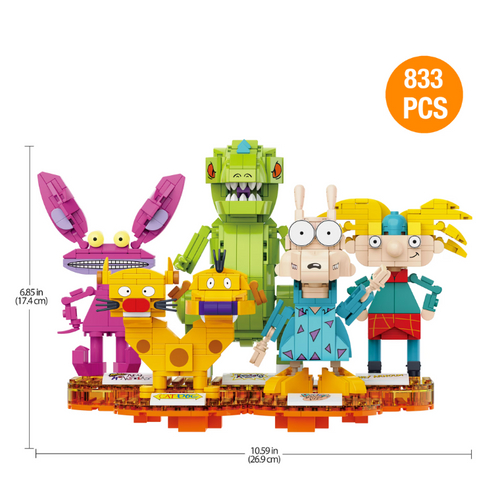Brickcraft Nick ‘90s Building Kit (833- Plastic Piece Set), Nickelodeon Collectible, Nostalgic Pop Culture Display Item, Toy Gift Idea for Boys and Girls Ages 12 Years Old and up